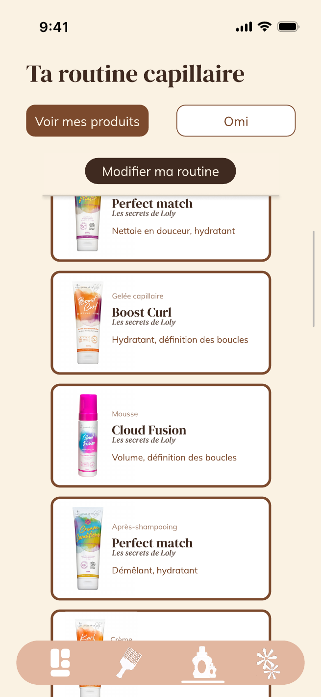 Les produits de la routine capillaire