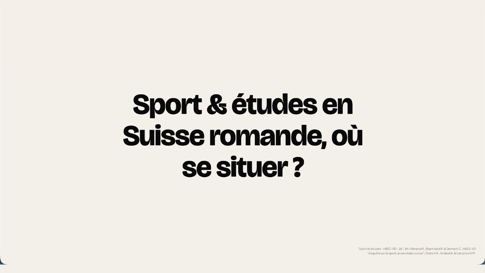 L’introduction du récit Sport et études